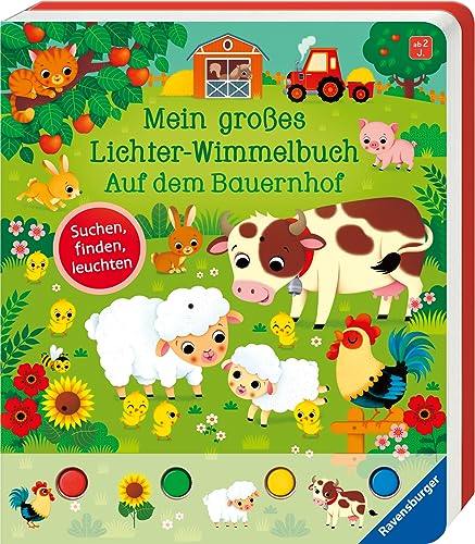 Mein großes Lichter-Wimmelbuch: Auf dem Bauernhof – Wimmelbuch ab 2 Jahre, mit über 50 Lichtern
