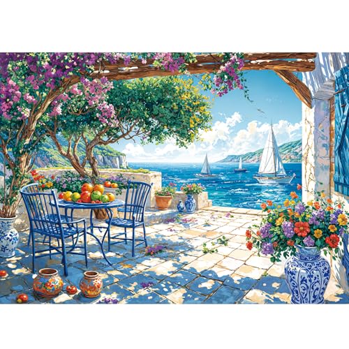TangComplete Puzzle 1000 Teile für Erwachsene und Kinder, Impossible Game, Puzzles-Geschenk, Clevere Rätsel, Puzzles Farbenfrohes, Puzzle mit Summer Coast-Motiv