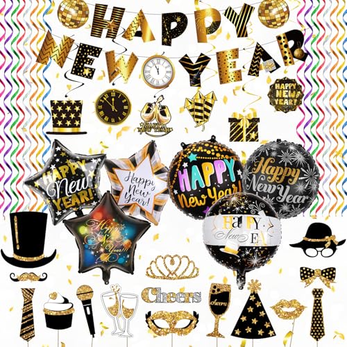 Waziwe Silvester Deko 2027, Happy New Year 2027, Silvesterdeko Girlande