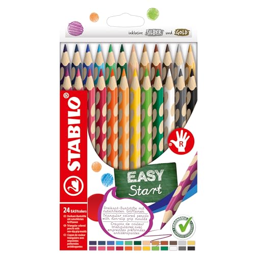 STABILO - Ergonomischer Buntstift für Rechtshänder - EASYcolors - 24er Pack