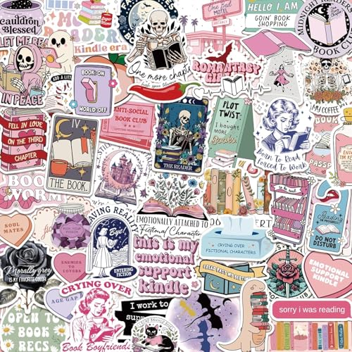 150 Stück Romantik-Buch-Aufkleber für Kindle, holografische Buchaufkleber, zum Lesen, Booktok, Glitzer, Vinyl-Aufkleber für Laptop, E-Book-Reader, Wasserflaschen, Tagebuch, Scrapbook, wasserdicht