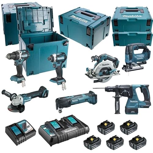 ENSEMBLE DE 7 MACHINES MAKITA (DDF484 + DTD154 + DGA506 + DHS680 + DHR243 + DTM51 + DJV182) - DLX7014PTJ