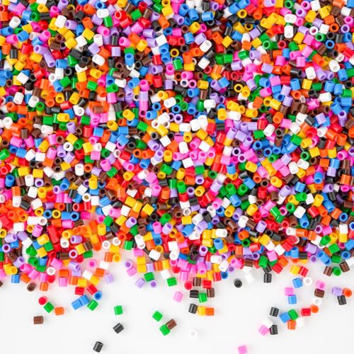 BEELUKY Bügelperlen 10000 Stück Schmelzperlen 5 mm mindestens 50 Farben für DIY Arbeiten