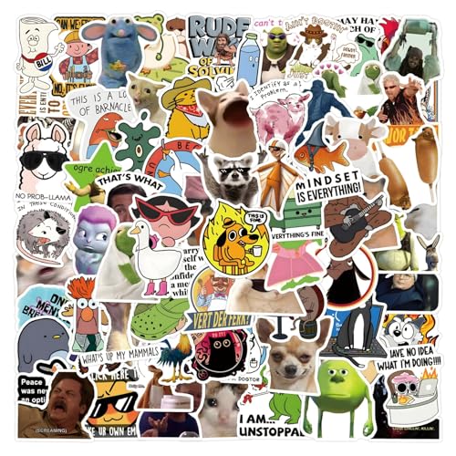 100 Stück Lustige Meme Aufkleber, Classic Meme Aufkleber, Wissenschaft Vinyl Graffiti Decals für Laptop Skateboard Auto Koffer, Jugendliche und Erwachsene