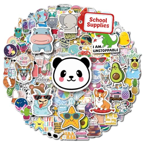 200 Stück Wasserflaschen-Aufkleber für Kinder, Teenager, Wasserdichte Vinyl-Aufkleber, Sticker Aesthetic, Aufkleber für Erwachsene