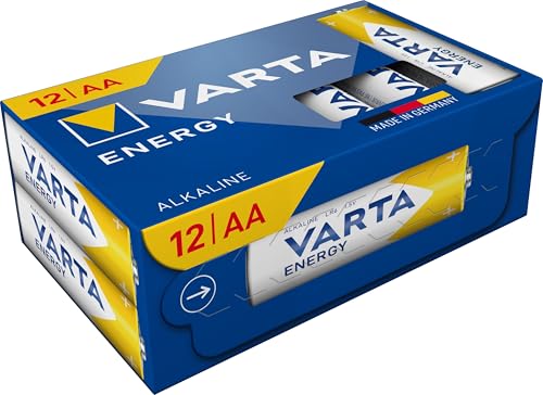 VARTA Batterien AA, 12 Stück Cube, Energy, Alkaline Mignon-Batterie, 1,5 V