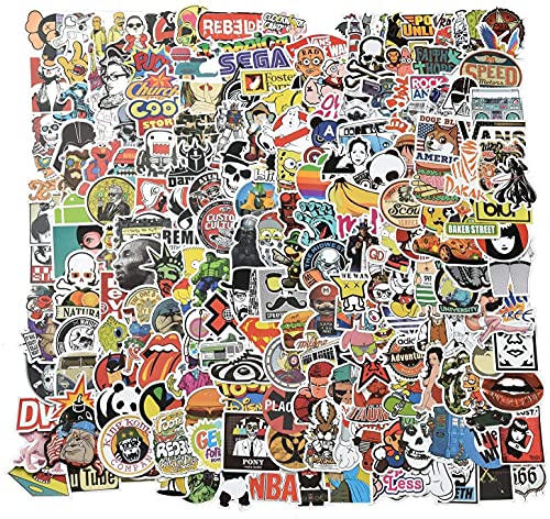 Willingood Aufkleber 200 St¨¹ck Wasserdicht Vinyl Stickers Graffiti Style Decals f¨¹r Auto Motorr?der Fahrrad Skateboard Snowboard Gep?ck Laptop Aufkleber MacBook iPad und mehr