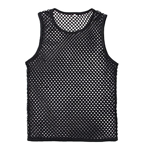 2026 Muskel-Herren-Bluse: Weste-Style, Casual-Mesh-Hemd, Tank-Pullover-Top(Schwarz,XXL)