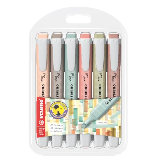 STABILO - Textmarker - swing cool NatureCOLORS - 6er Pack - 6 Farben