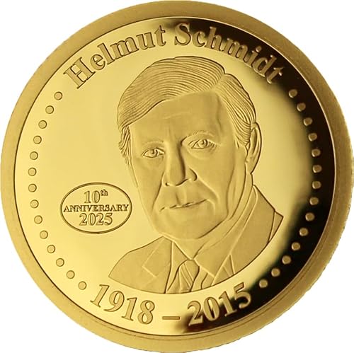 DEUTSCHER MÜNZEXPRESS Helmut Schmidt | 1918-2015 | Feingold | Sammlermünze | Mehrwertsteuerfrei | Hohe Prägequalität | Mit Echtheitszertifikat