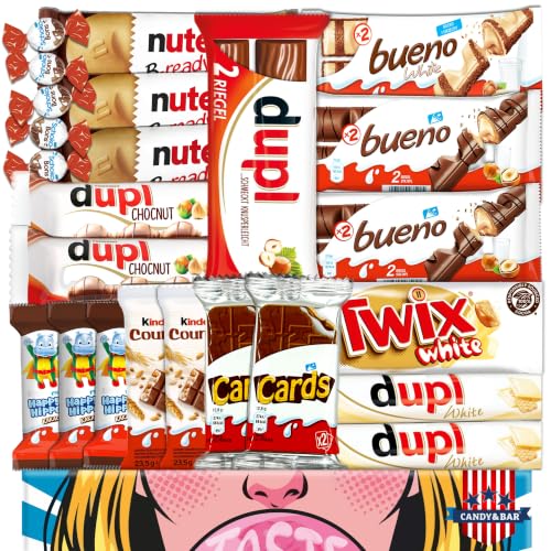 Schokolade Mix Box | Geschenkbox mit Kinderschokolade & bekannten Marken | Schokoriegel & Süßigkeiten Mix | Für Kinder Familie | Geschenkidee | Candy & Bar®