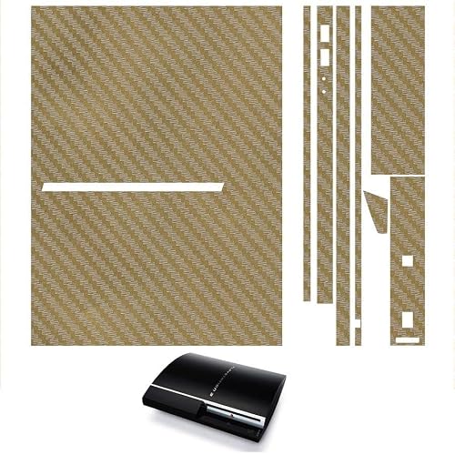 Sticker Selbstklebend Aspekt Carbon 3D Skin für Playstation 3 PS3 Fat – Gold