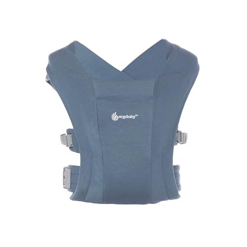 Ergobaby Embrace Babytrage für Neugeborene ab Geburt Extra Weich, Bauchtrage Baby-Tragetasche Ergonomisch, Oxford-Blau, 1 Stück (1er Pack)