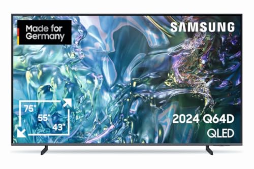 Samsung QLED 4K Q64D Fernseher 65 Zoll, TV mit Quantum Prozessor Lite, 100% Farbvolumen, 4K Upscaling, Motion Xcelerator, Smart TV, GQ65Q64DAUXZG, Deutsches Modell