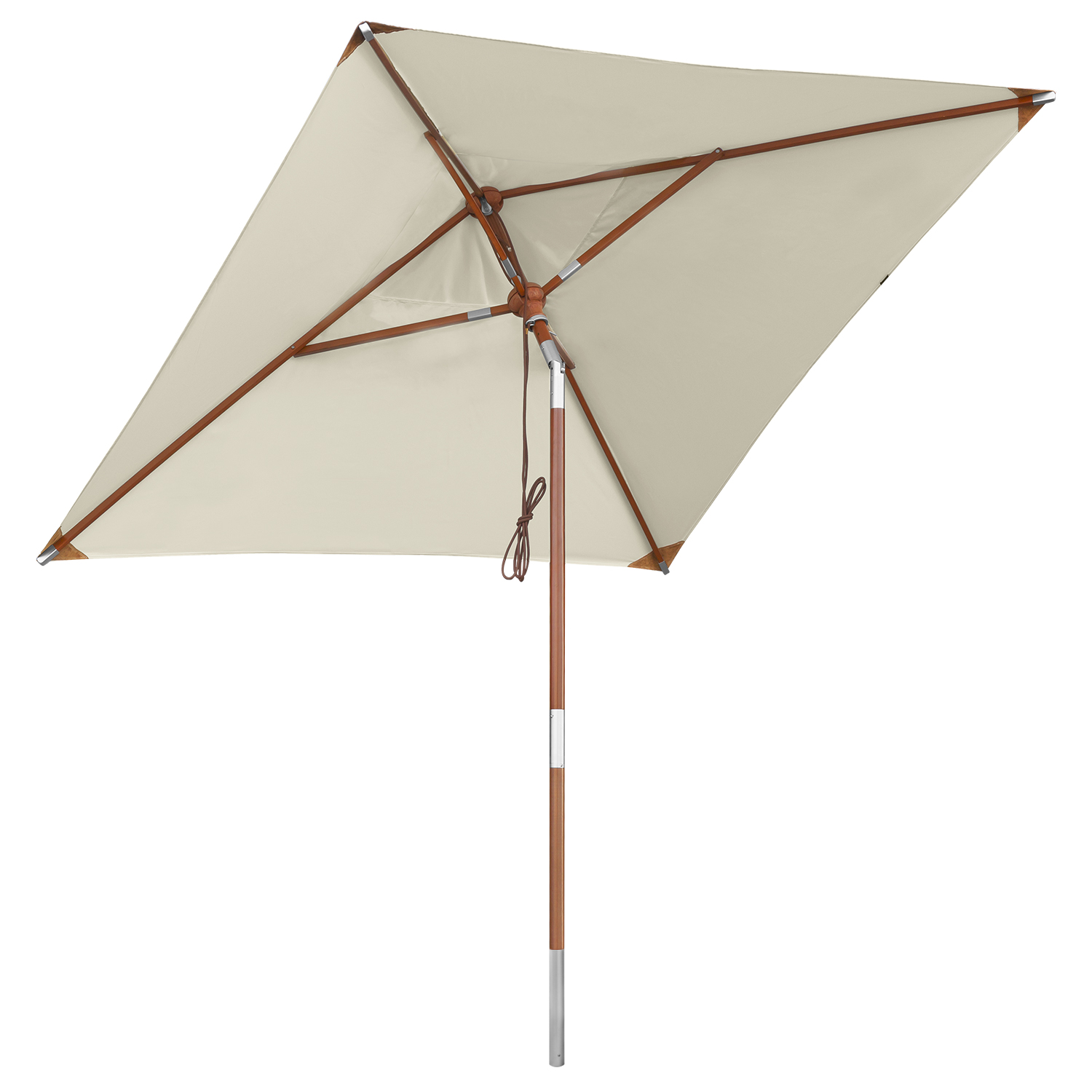 anndora Sonnenschirm 2x2m quadratisch Knickbar Natural Winddach UV-Schutz