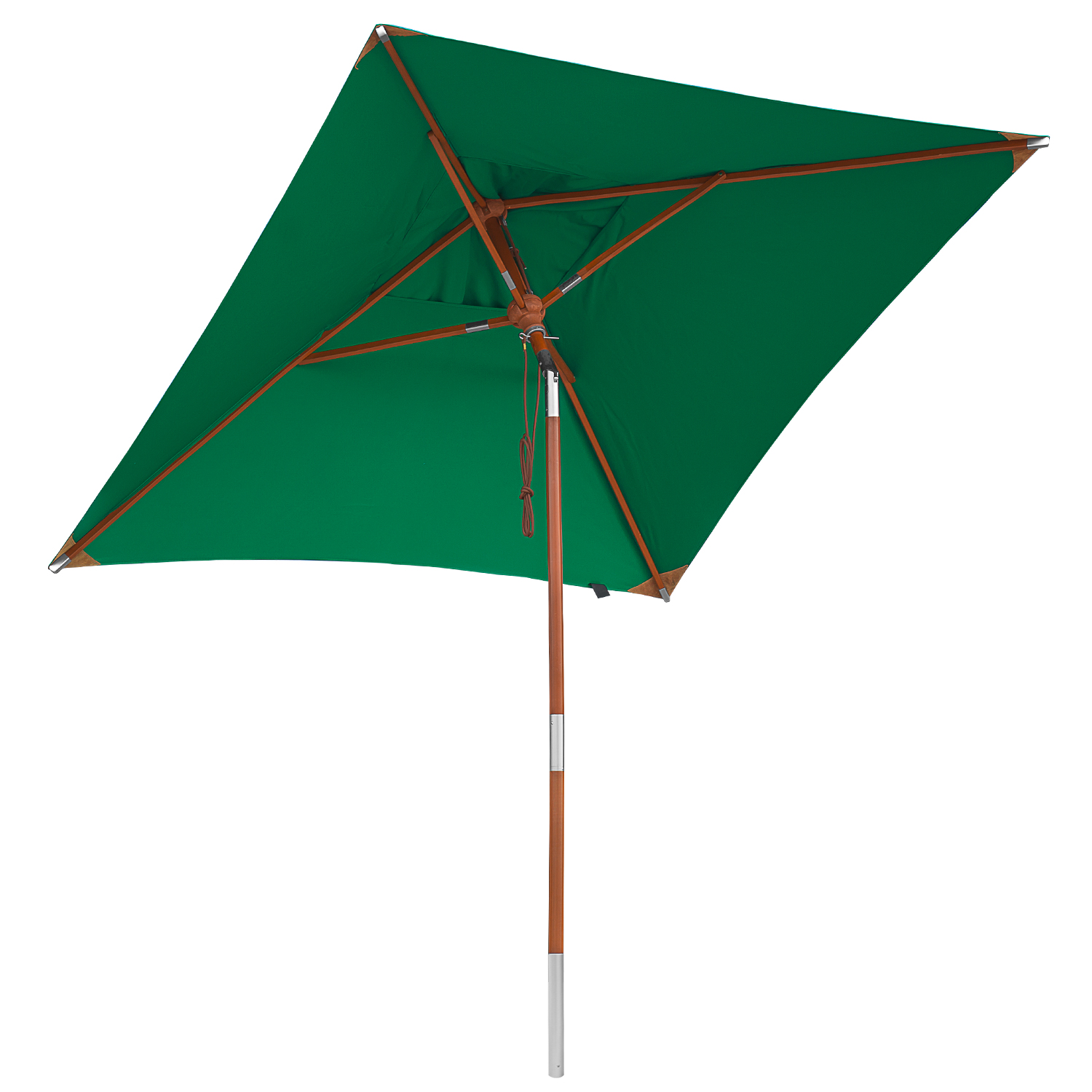 anndora Sonnenschirm 2x2m quadratisch Knickbar Dunkelgrün Winddach UV-Schutz