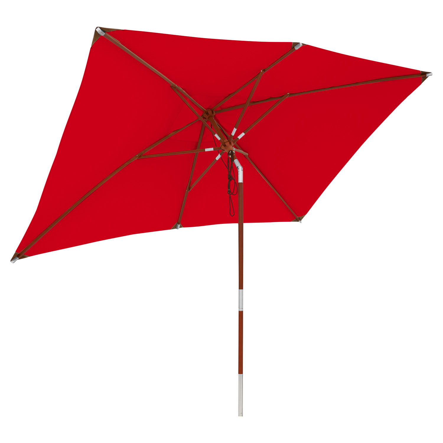 anndora Sonnenschirm 3x2m rot Gartenschirm knickbar eckig ROT Stamm zweiteilig UV-Schutz