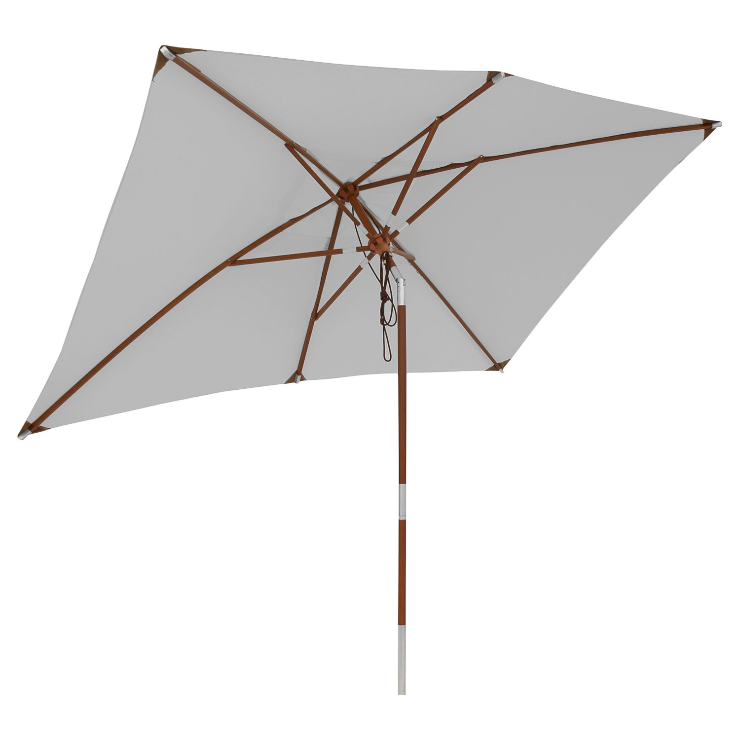 anndora Sonnenschirm 2x3m grau Gartenschirm knickbar eckig - hoher UV-Schutz
