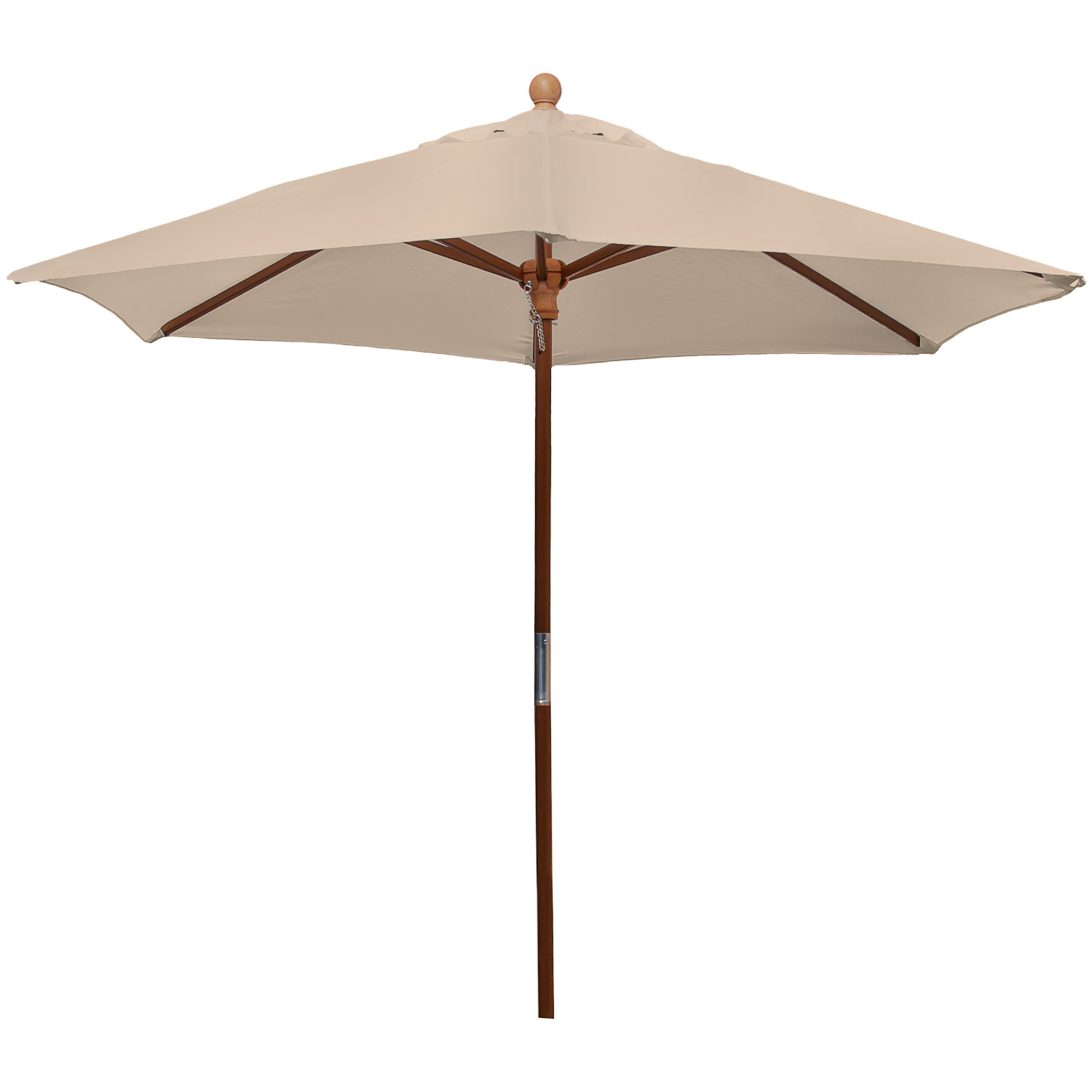 anndora Sonnenschirm 2,1m rund Dark Natural Winddach UV-Schutz