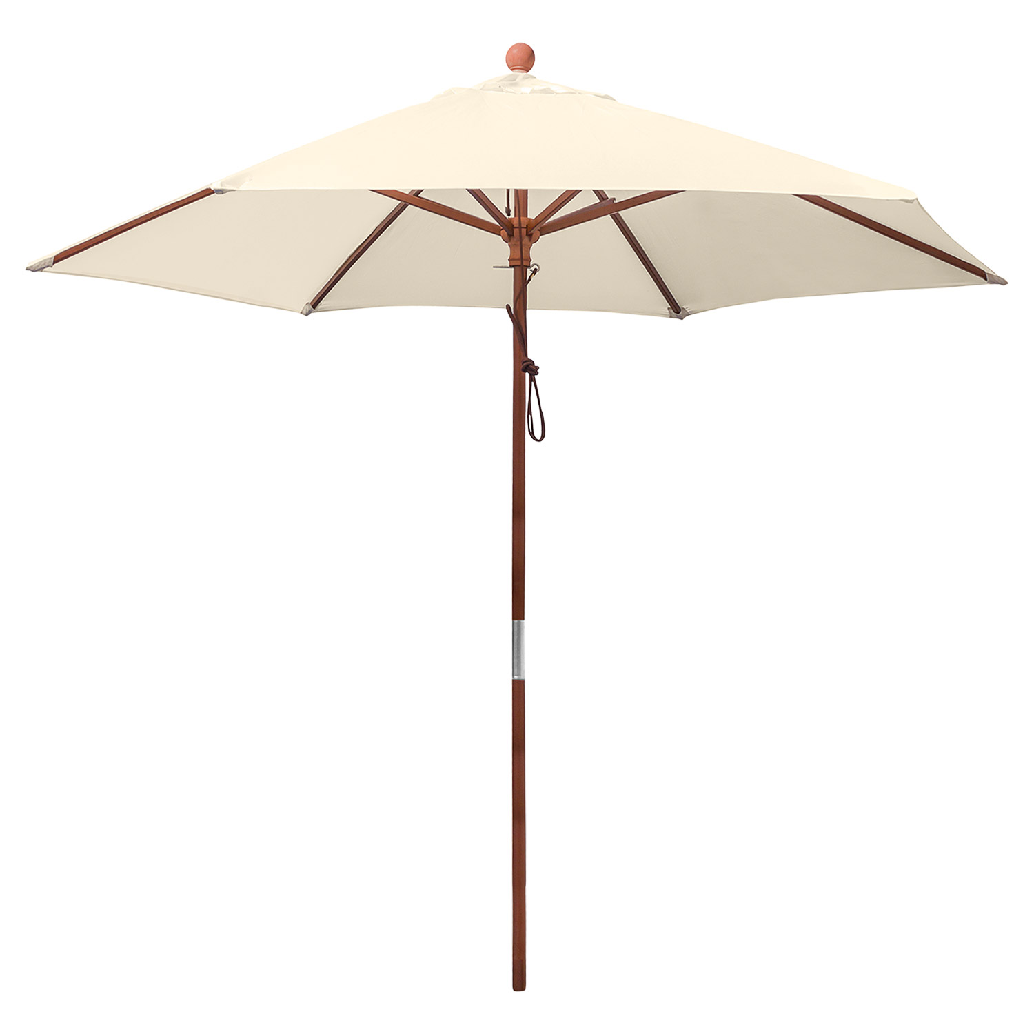 anndora Sonnenschirm 2,5m rund Natural Winddach UV-Schutz