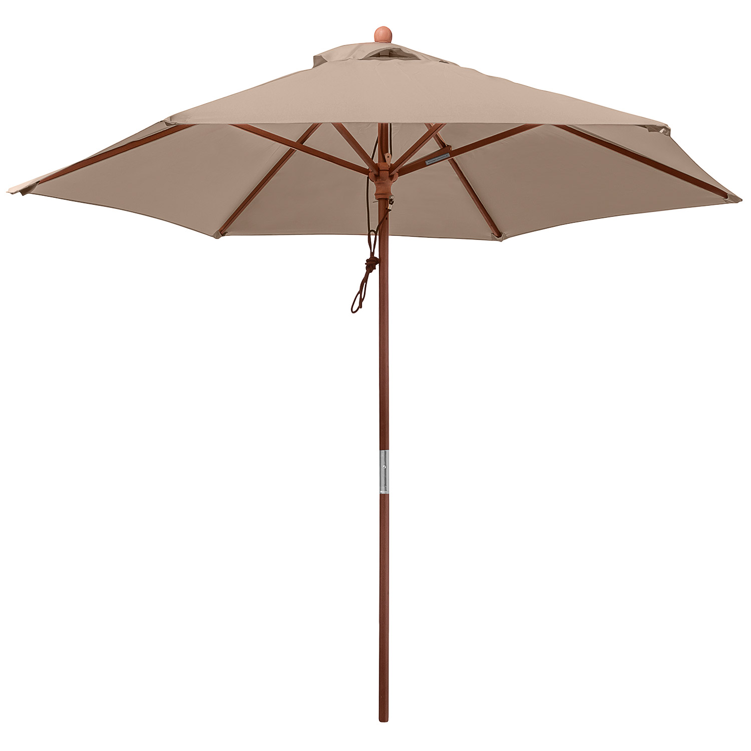 anndora Sonnenschirm 2,5m rund Dark Natural Winddach UV-Schutz