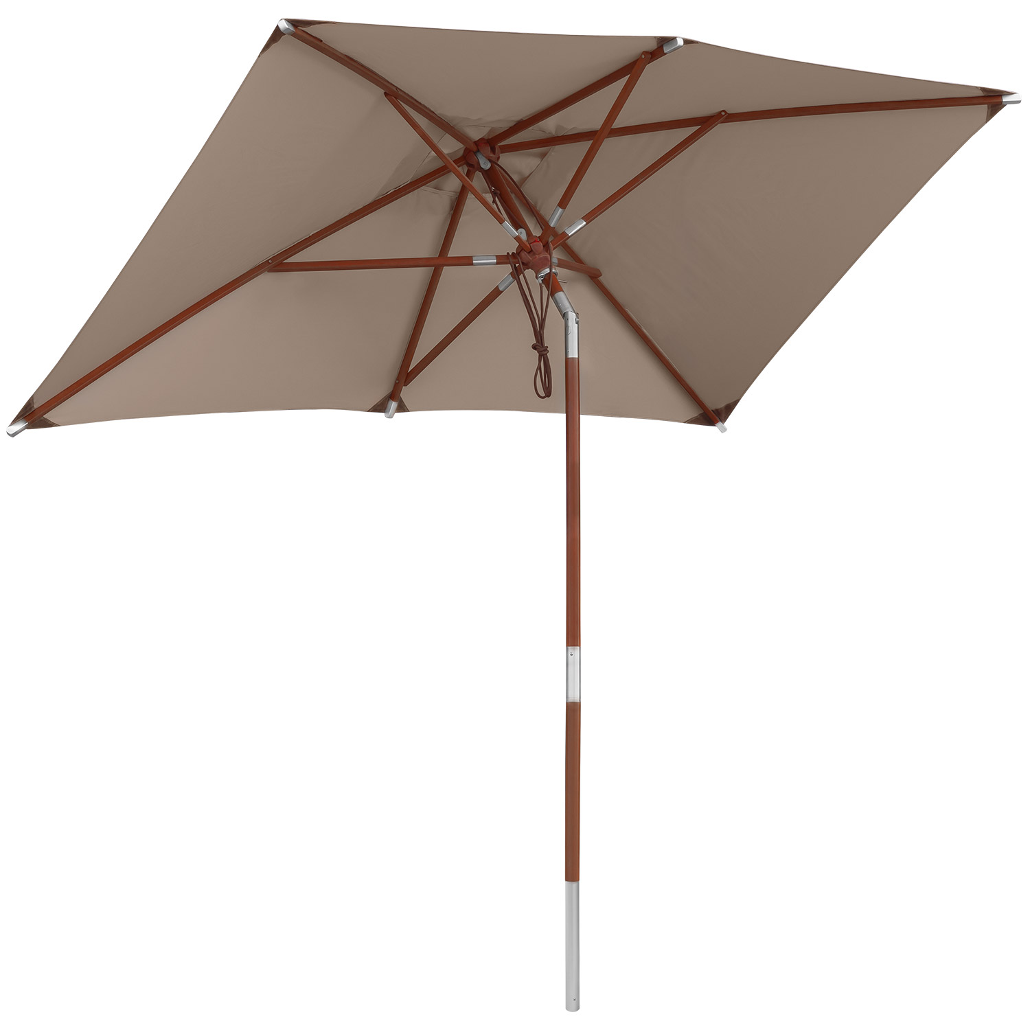 anndora Sonnenschirm 2,5x1,5m eckigKnickbar Dark Natural Beige