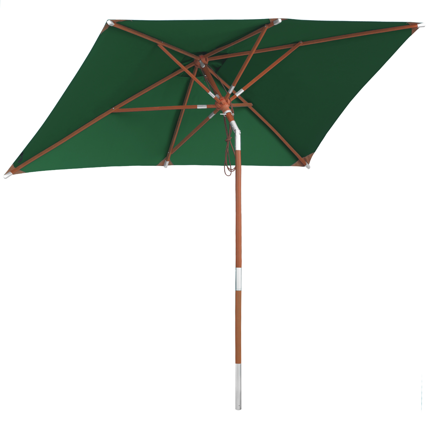 anndora Sonnenschirm 2,5x1,5m eckig Knickbar Dunkelgrün