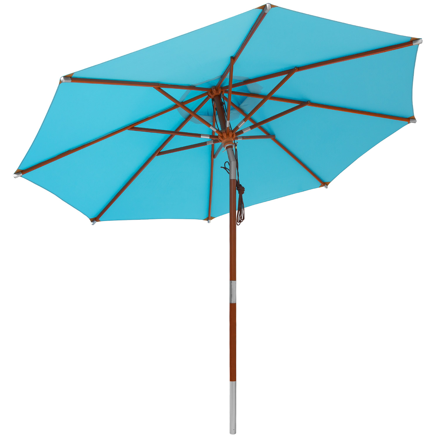 anndora Sonnenschirm Knickbar 3m rund mit Dreh-Kipp-Mechanismus Himmelblau Hellblau Winddach UV-Schutz
