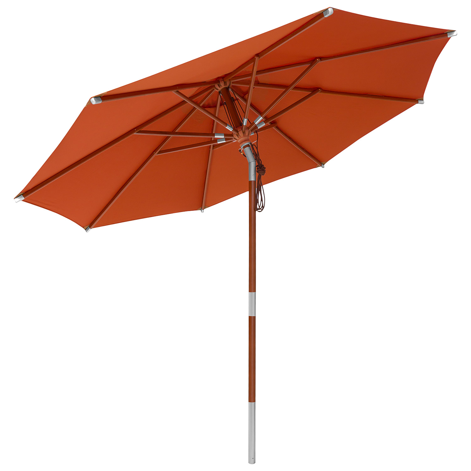 anndora Sonnenschirm Knickbar 3m rund mit Dreh-Kipp-Mechanismus Terracotta Winddach UV-Schutz