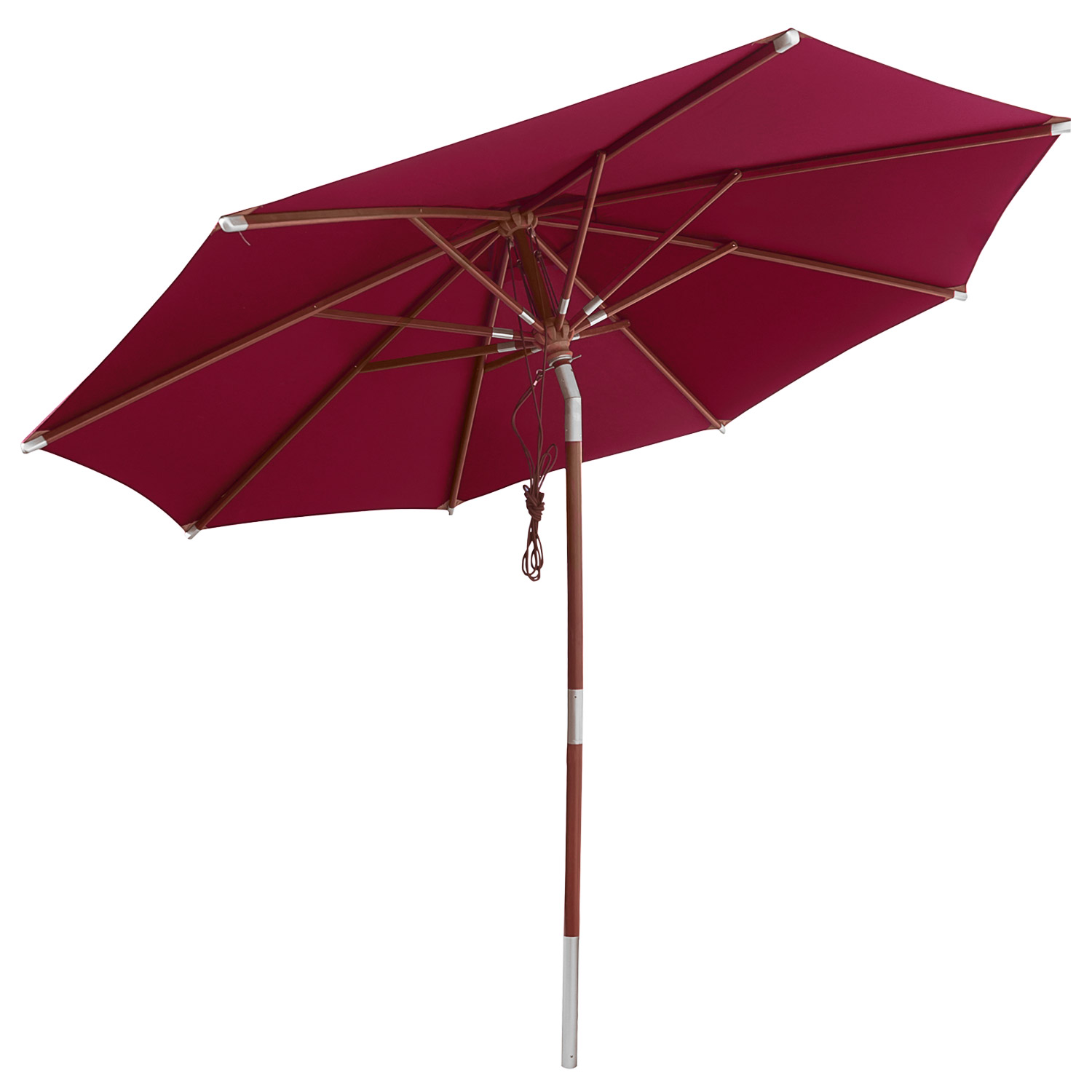 anndora Sonnenschirm Knickbar 3m rund mit Dreh-Kipp-Mechanismus Dunkelrot Burgundy Winddach UV-Schutz