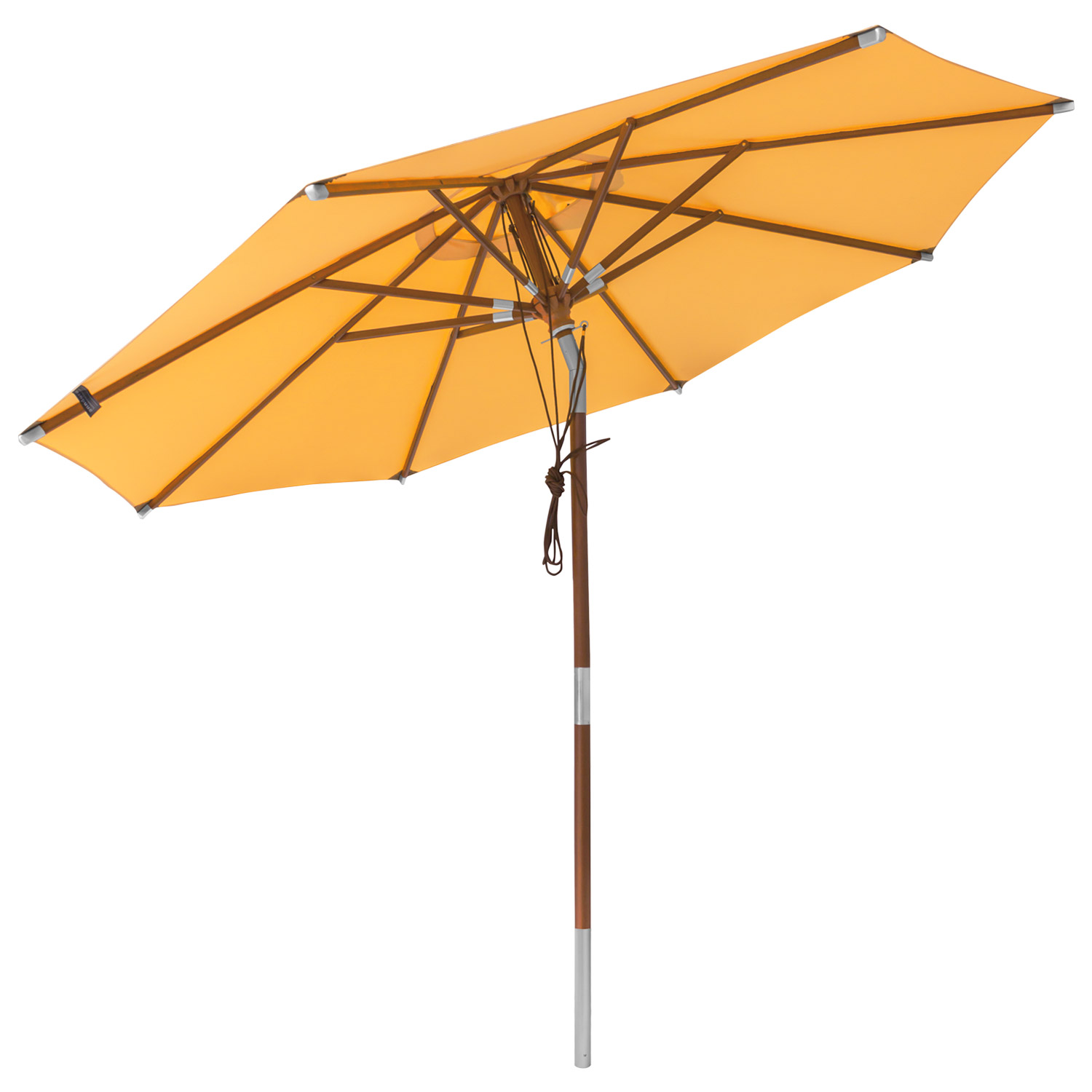 anndora Sonnenschirm Knickbar 3m rund mit Dreh-Kipp-Mechanismus Sahara Gelb Winddach UV-Schutz
