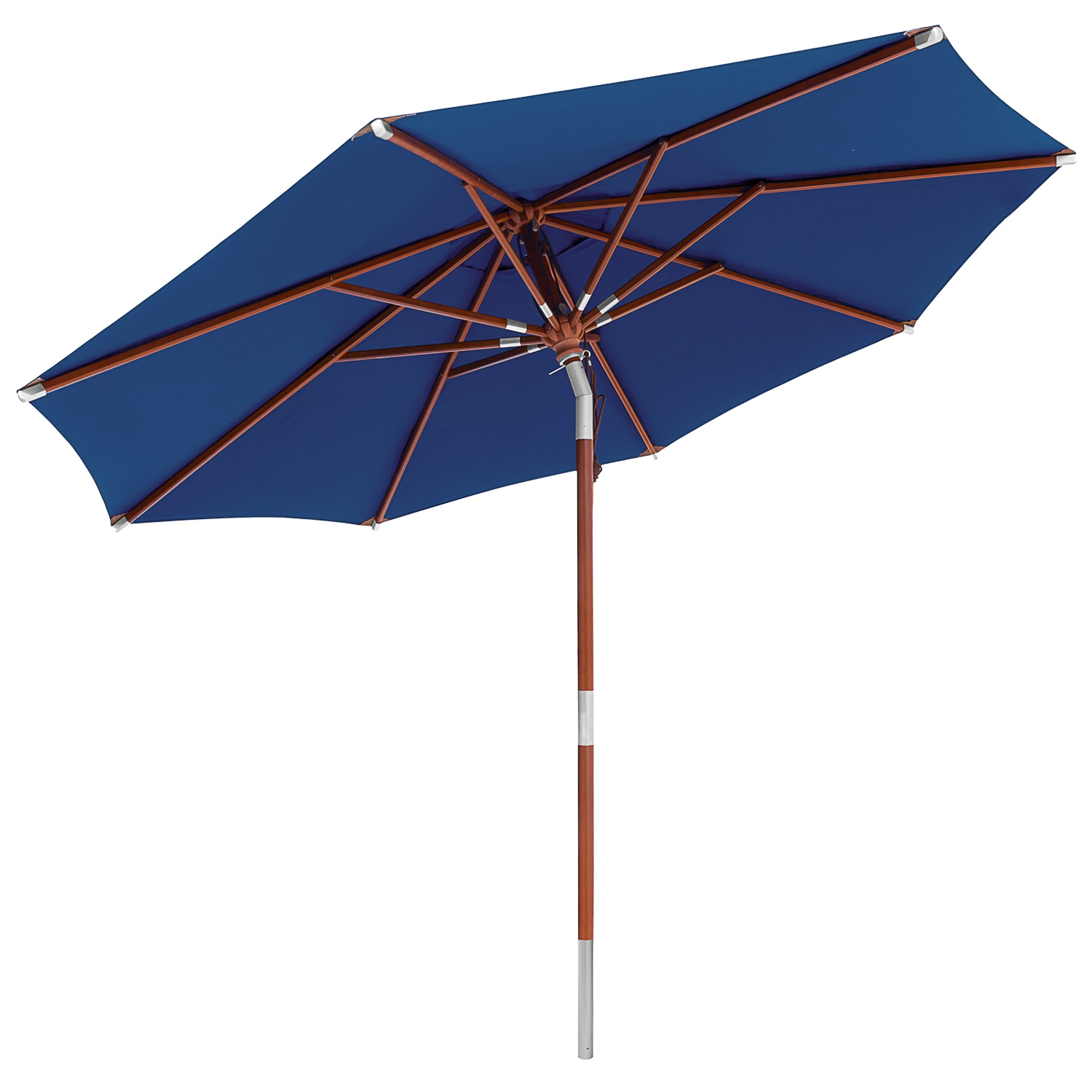 anndora Sonnenschirm Knickbar 3m rund mit Dreh-Kipp-Mechanismus Navy Dunkelblau Winddach UV-Schutz