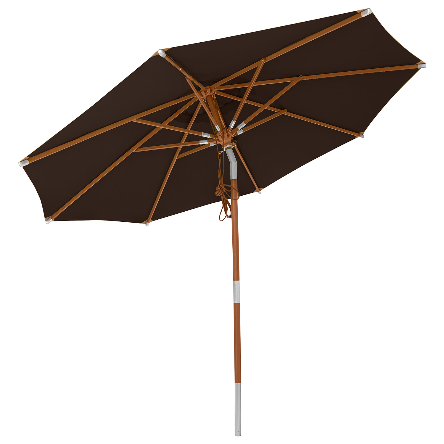 anndora Sonnenschirm Knickbar 3m rund mit Dreh-Kipp-Mechanismus Braun Winddach UV-Schutz