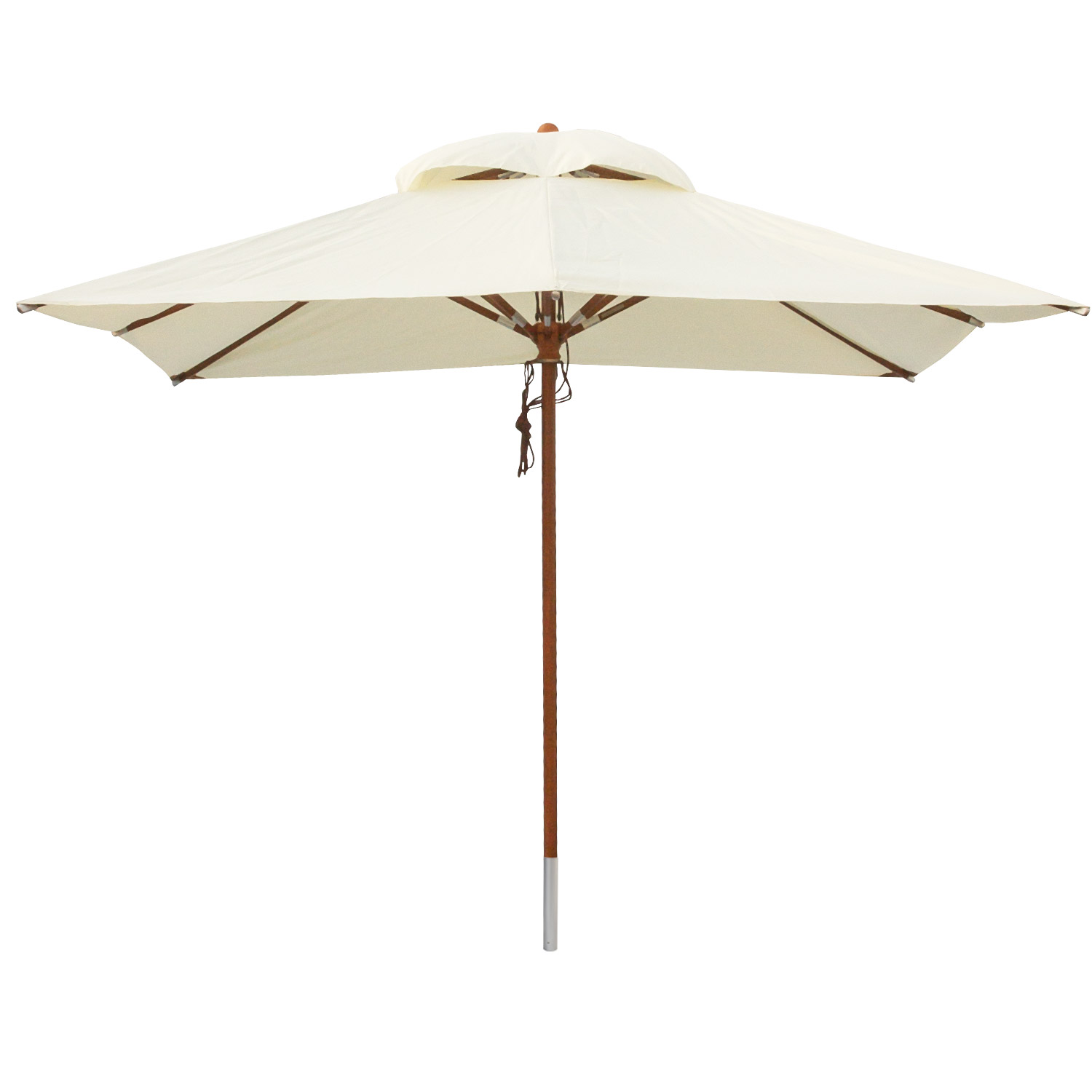 anndora Sonnenschirm Gartenschirm 3x3m eckig Natural Winddach UV-Schutz