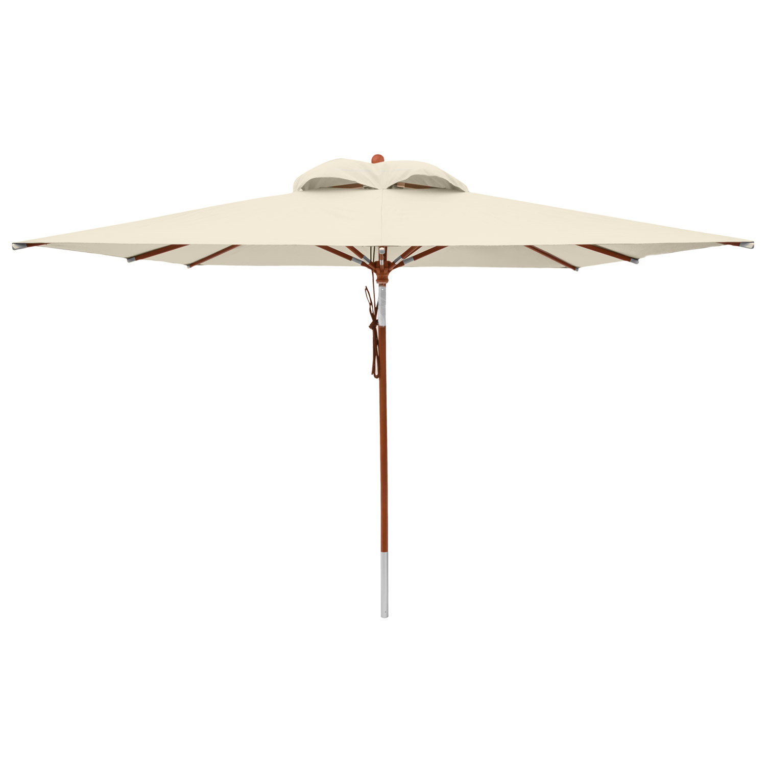 anndora Sonnenschirm Knickbar 3x3m Natural eckig mit Dreh-Kipp-Mechanismus