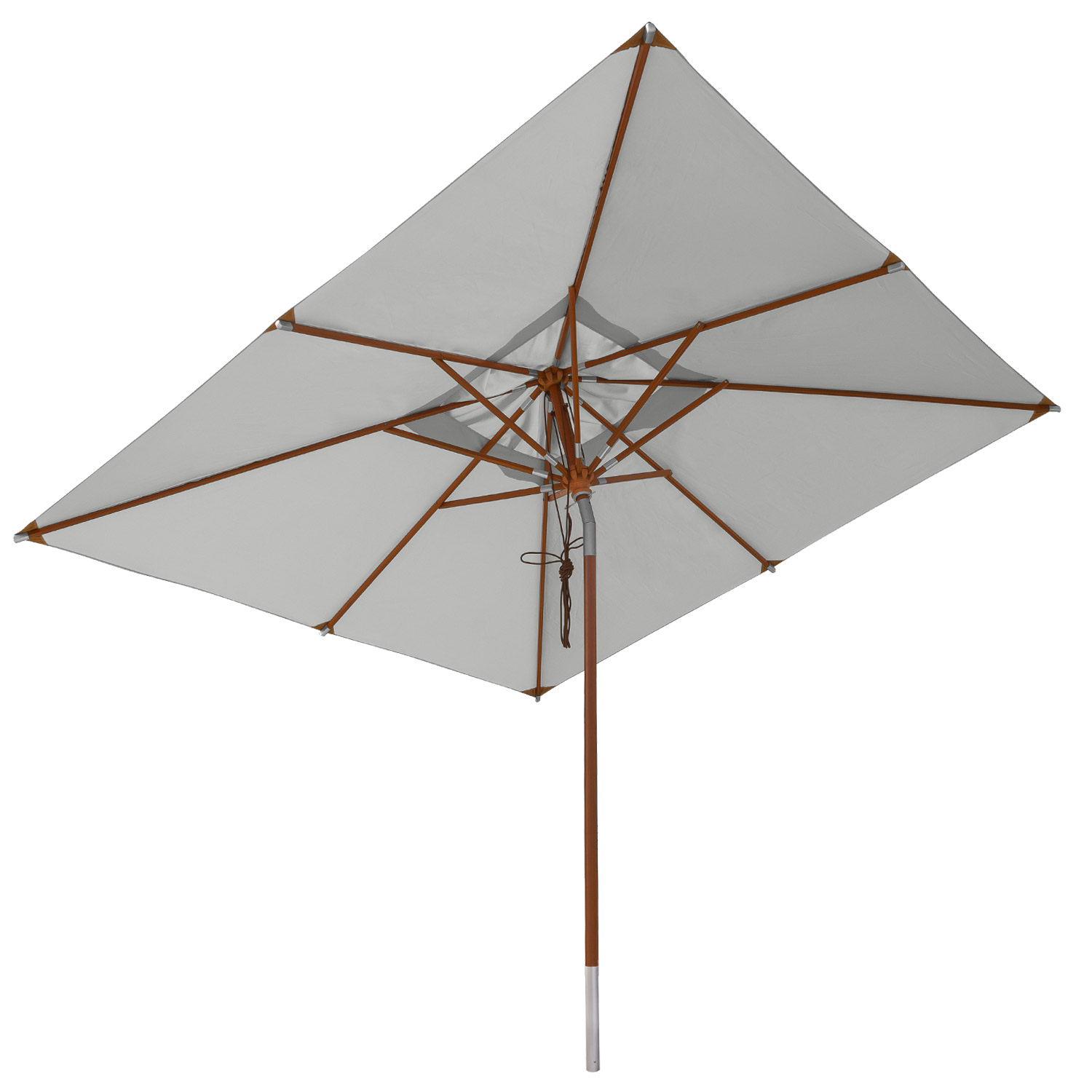 anndora Sonnenschirm Knickschirm 3x3m eckig mit Dreh-Kipp-Mechanismus Silbergrau Hellgrau