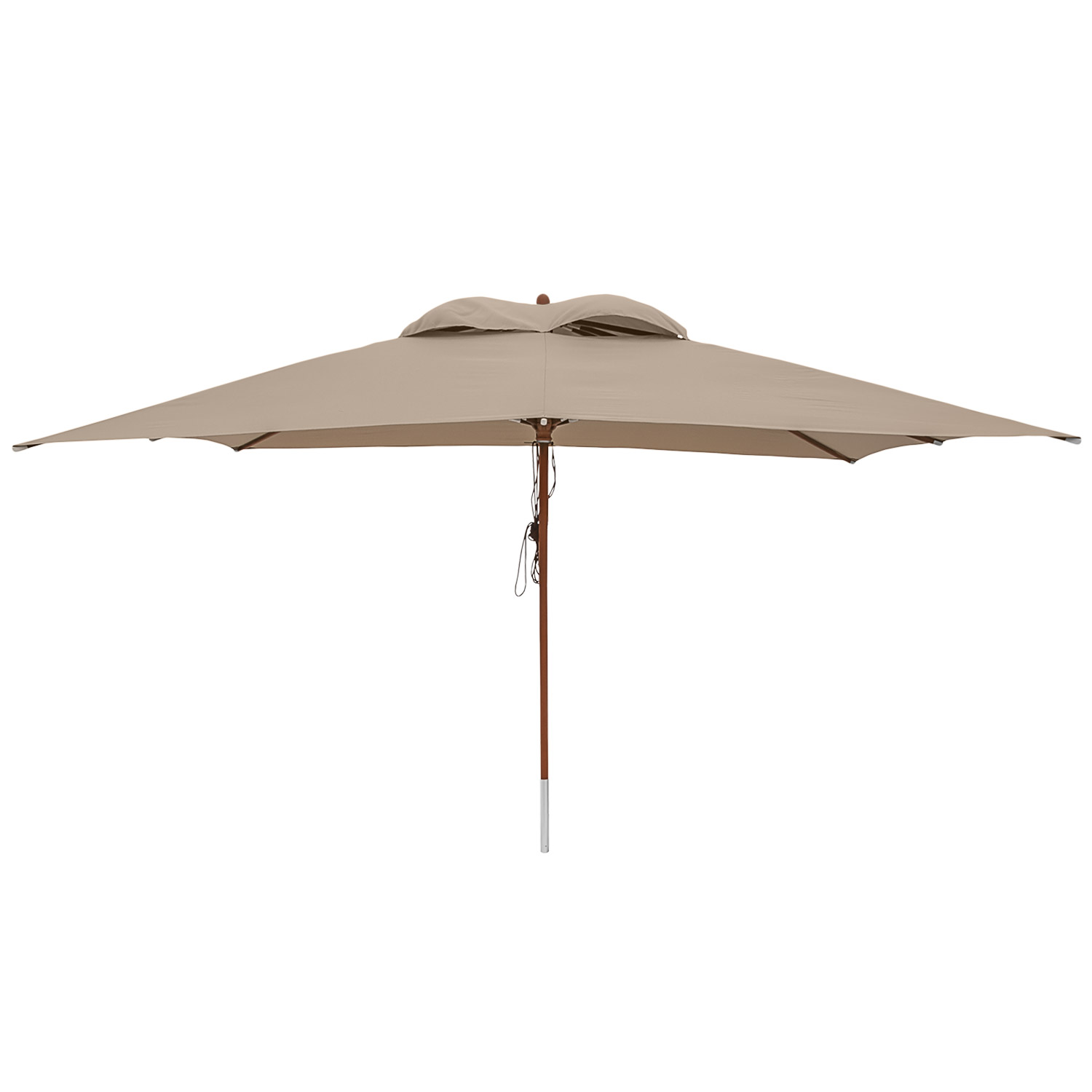 anndora Sonnenschirm 3x4m eckig Dark Natural Winddach UV-Schutz