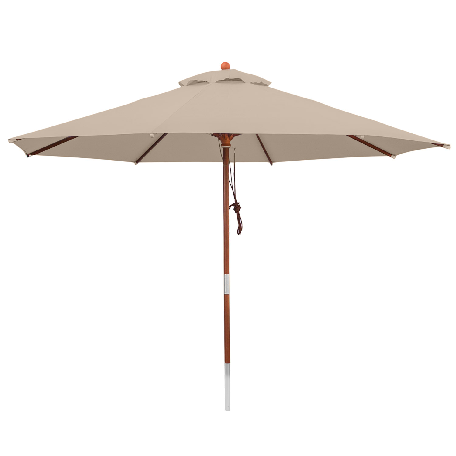 anndora Sonnenschirm 3,5m rund Dark Natural Winddach UV-Schutz