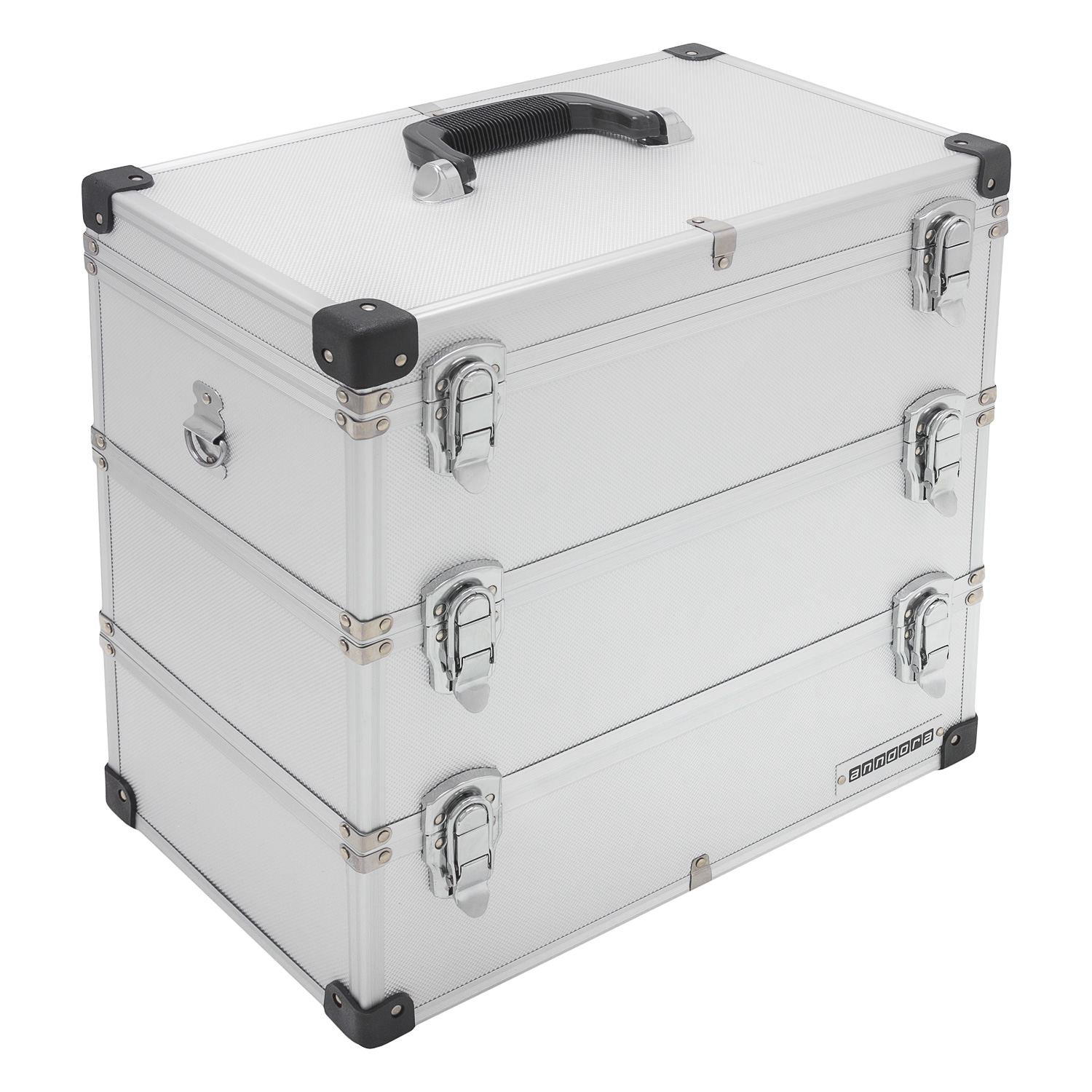 anndora Werkzeugkoffer 41 Liter 3 Ebenen Silber Alu -Etagenkoffer silber 