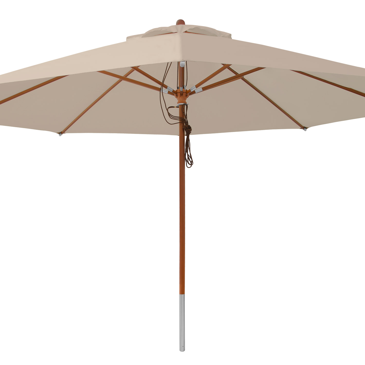 anndora Sonnenschirm Gastronomie 4m rund Dark Natural Winddach UV-Schutz