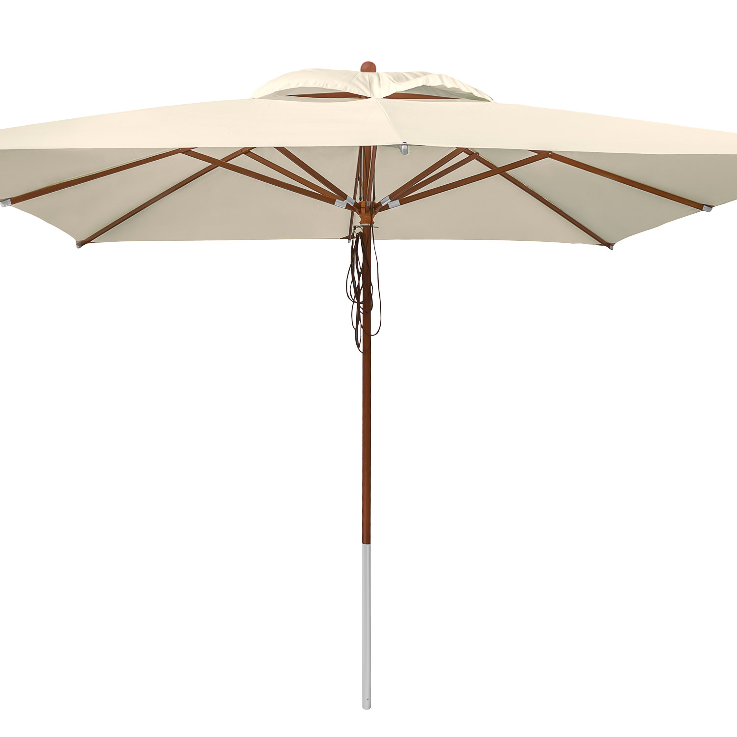 anndora Sonnenschirm 4x4m eckig Natural Winddach UV-Schutz