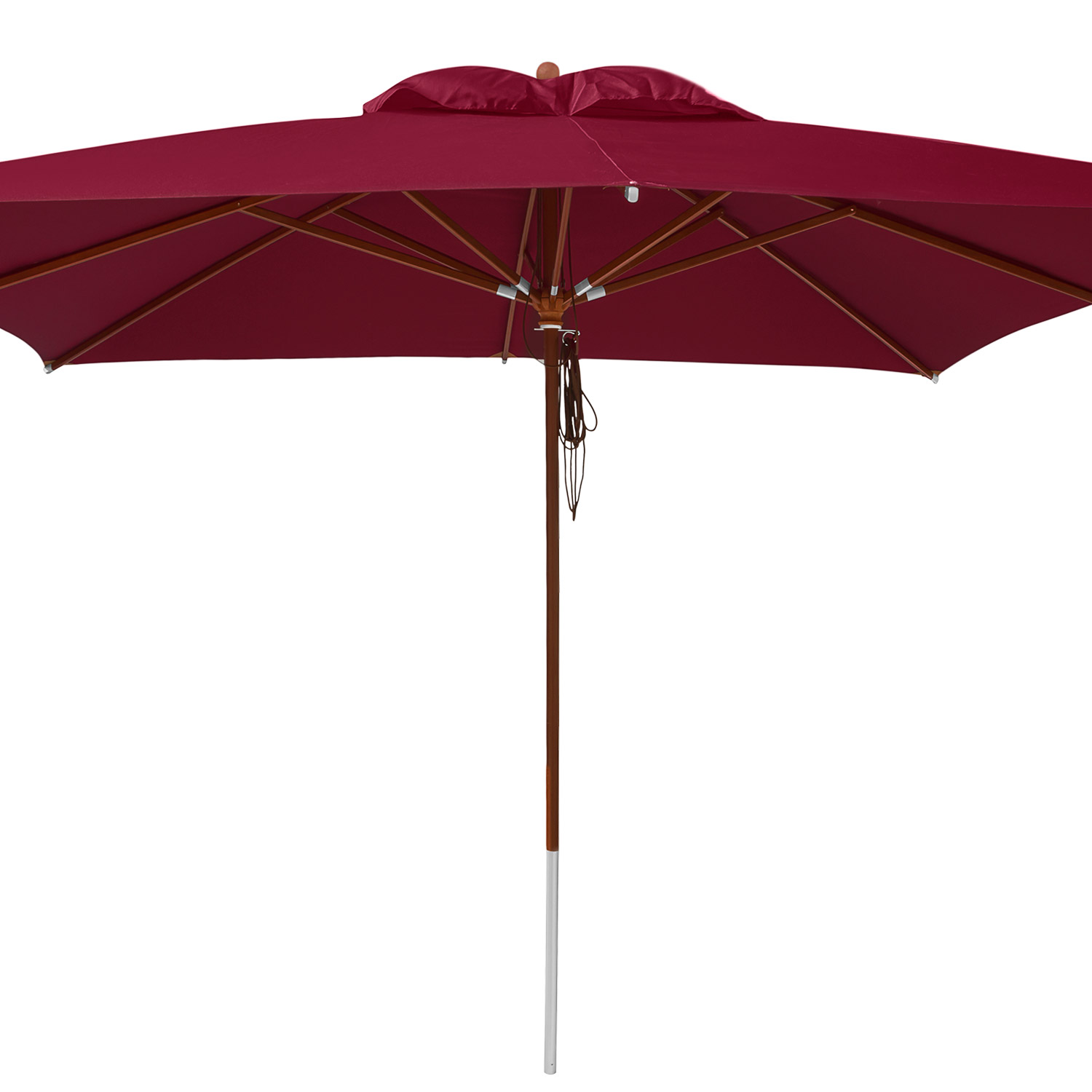 anndora Sonnenschirm 4x4m eckig Dunkelrot Burgundy Winddach UV-Schutz