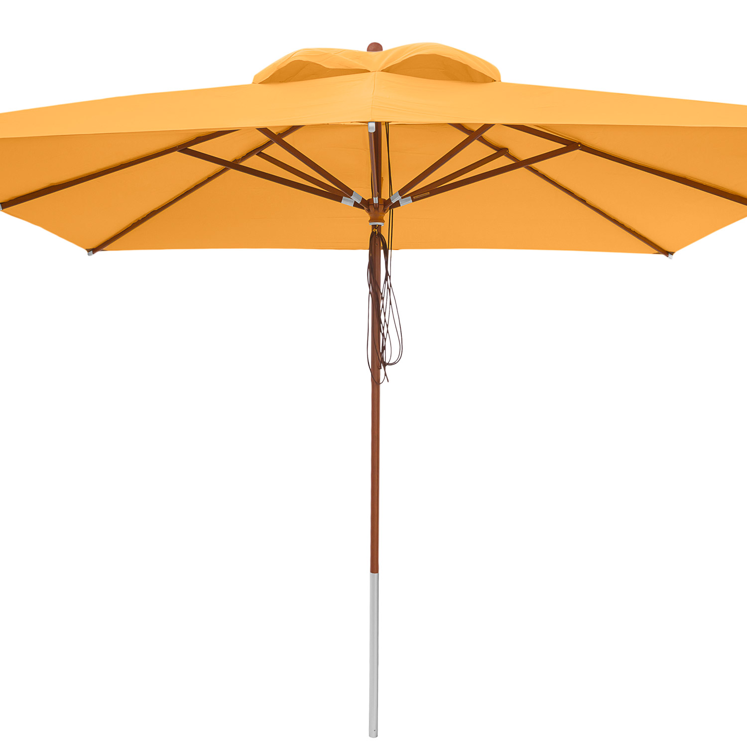 anndora Sonnenschirm 4x4m eckig Sahara Gelb Winddach UV-Schutz