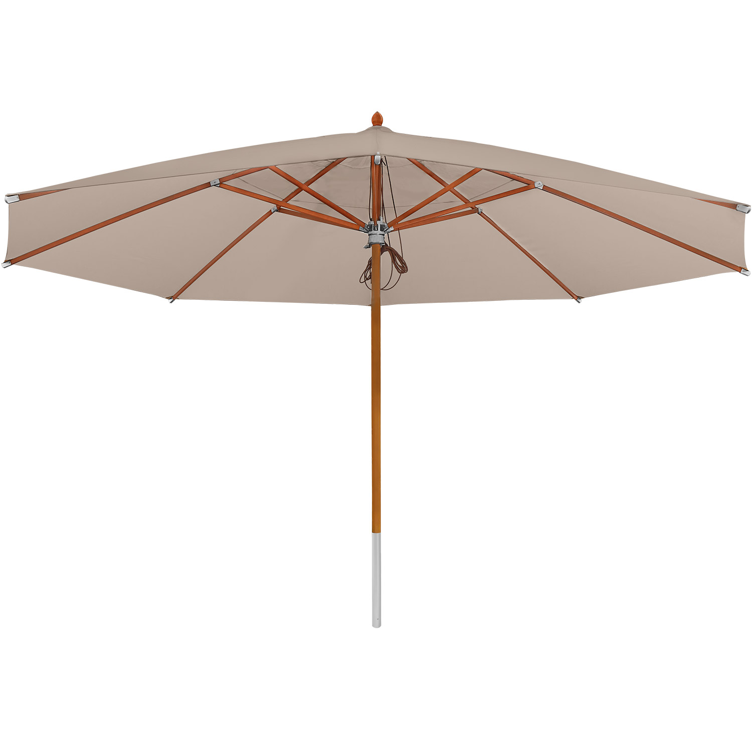 anndora Sonnenschirm Super Deluxe 5m rund Dark Natural Winddach UV-Schutz