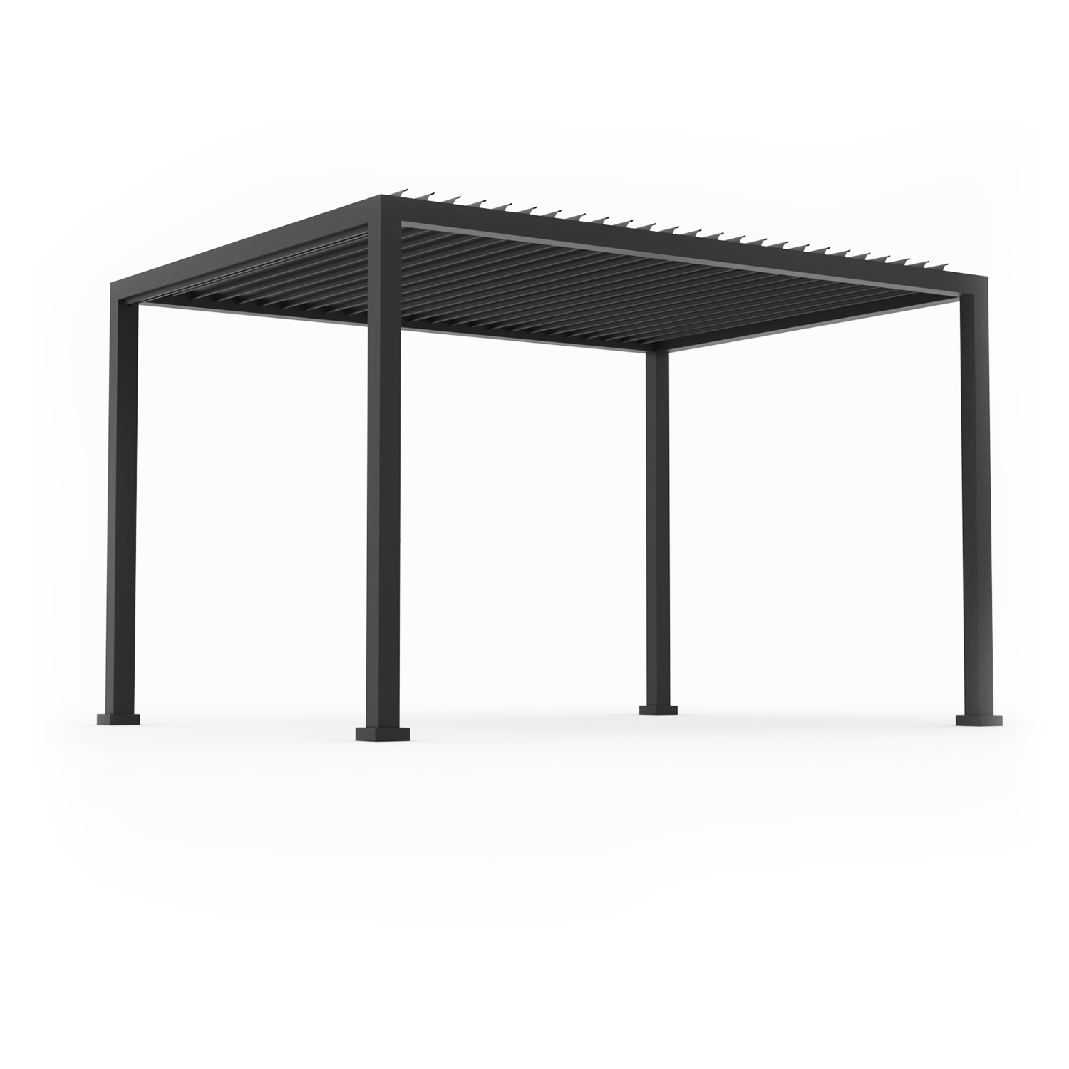 anndora Alu Pergola 3x4 m schwarz Lamellendach mit Kurbel - Montage nötig