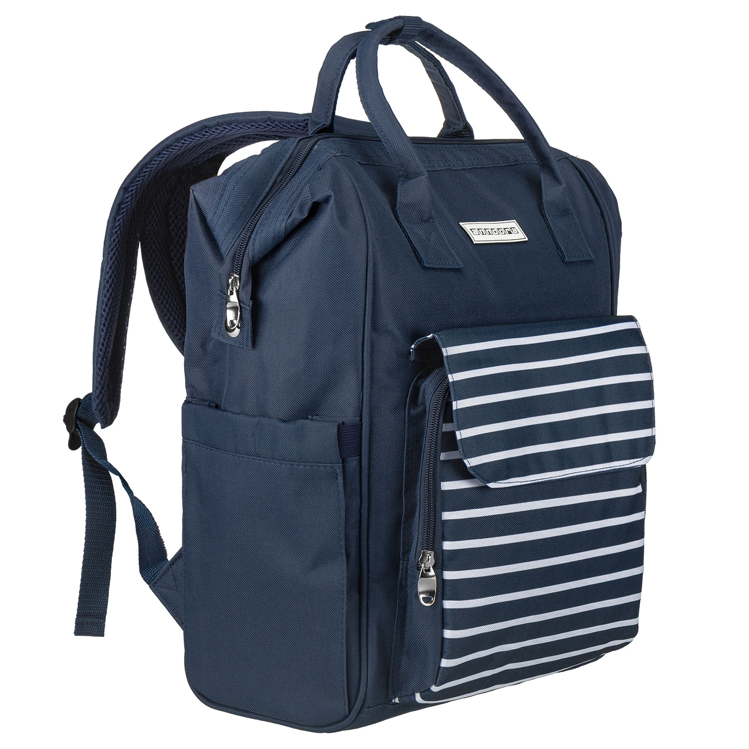Laptoprucksack Schulrucksack Sportrucksack- blau weiß gestreift AHOI