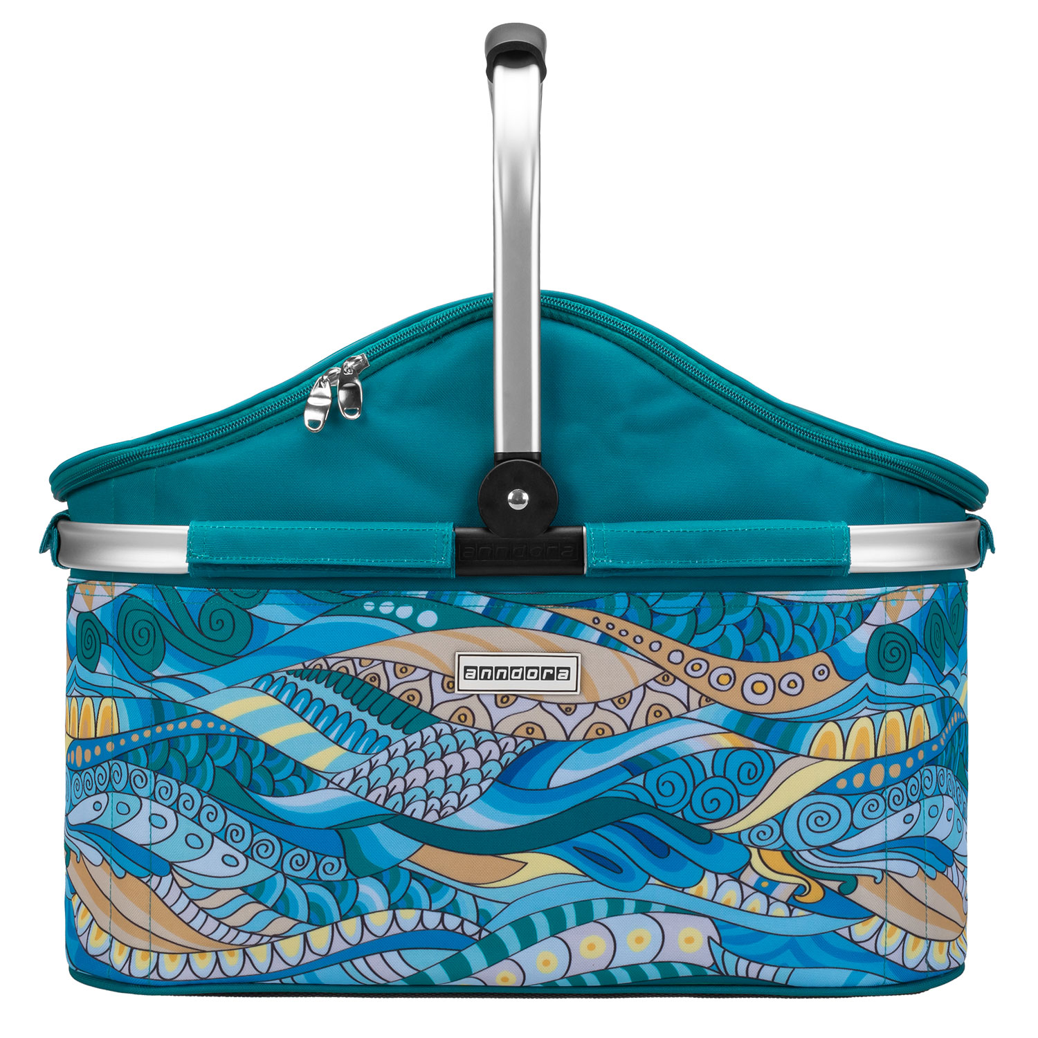 Kühlkorb Isolier Einkaufskorb OCEAN mit Reissverschluss - Isotasche mit Henkel