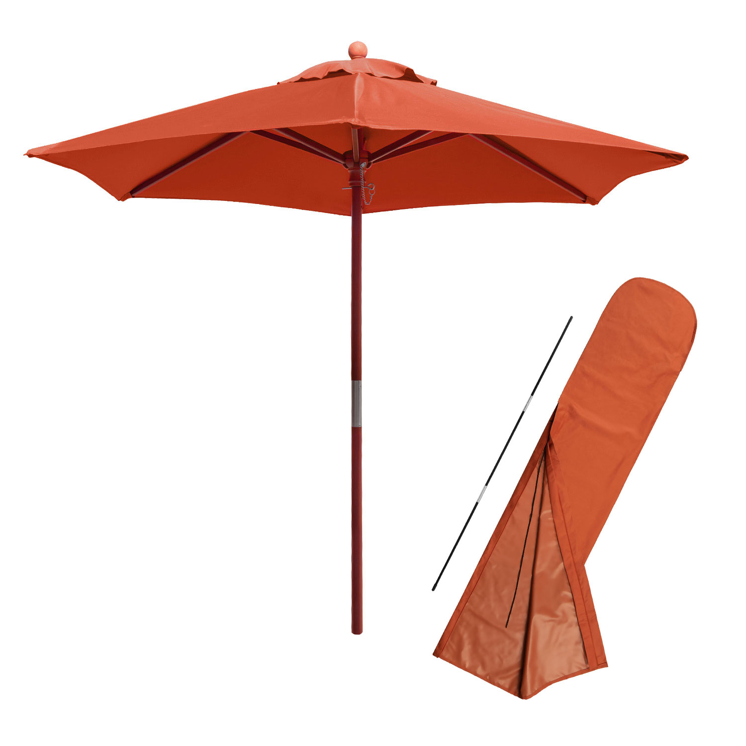 Sonnenschirm anndora Balkonschirm ø 2,1 m rund Terracotta + Husse Schutzhülle