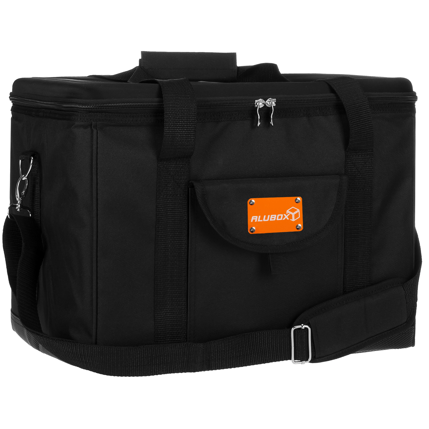 Picknick Kühltasche XL schwarz - ALUBOX MEETS ANNDORA - Camping Kuehltasche extra groß - 20 Liter Flaschen passen rein