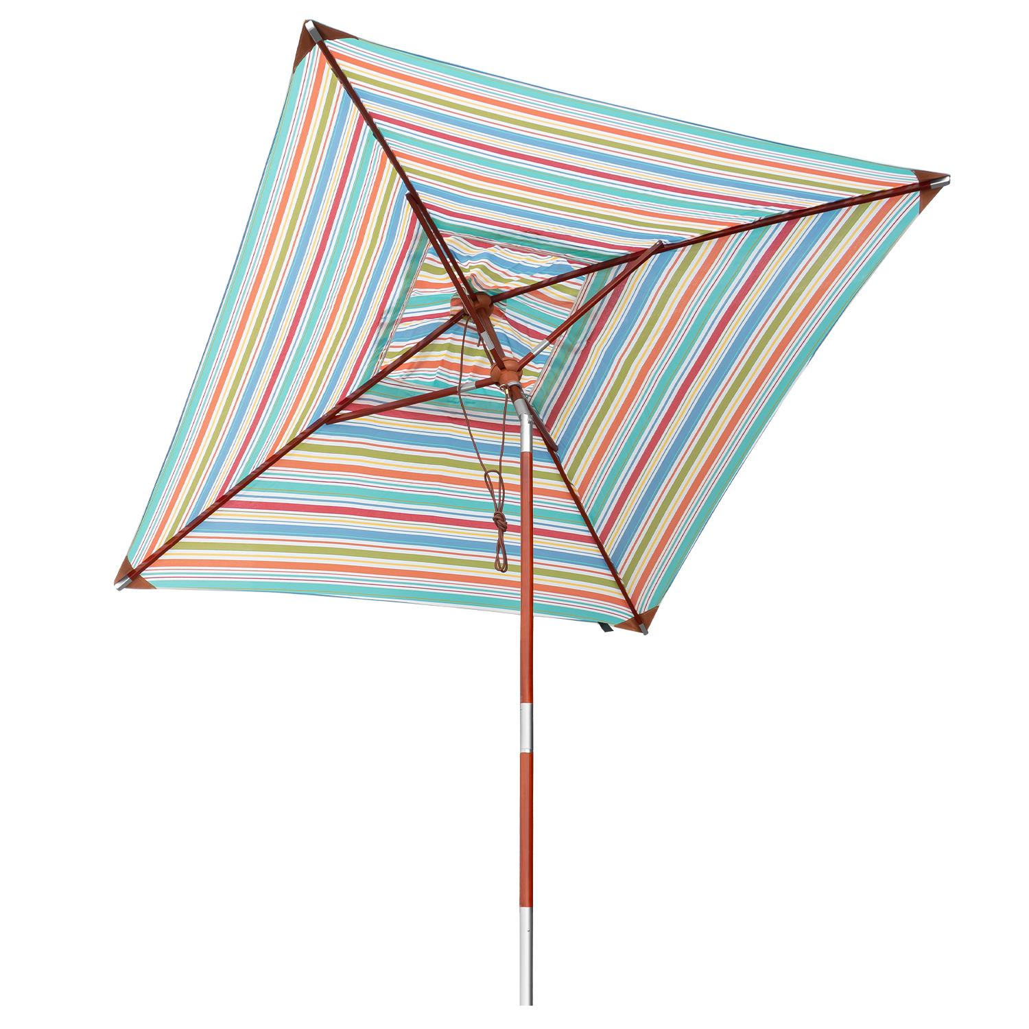 anndora Balkonschirm mit Holz knickbar 200x200cm eckig gestreift 7 Farben